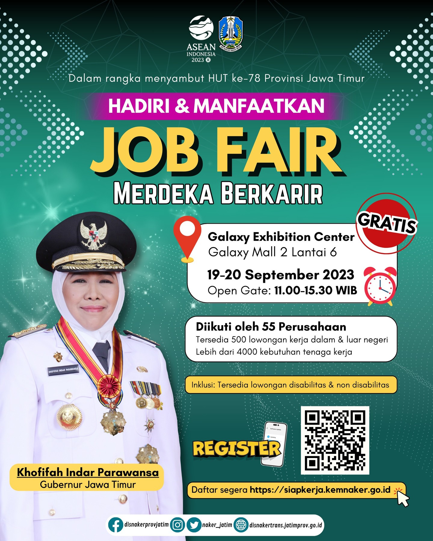 Jawa Timur Job Fair 2023 Surabaya 19 20 Sep 2023 DISNAKERTRANS